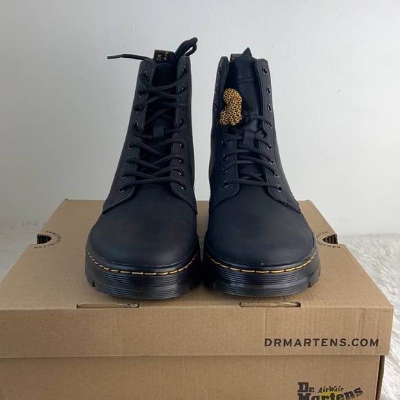 NEW| Dr. Martens Wyoming Black Leather Combat Boots - Picture 10 of 15